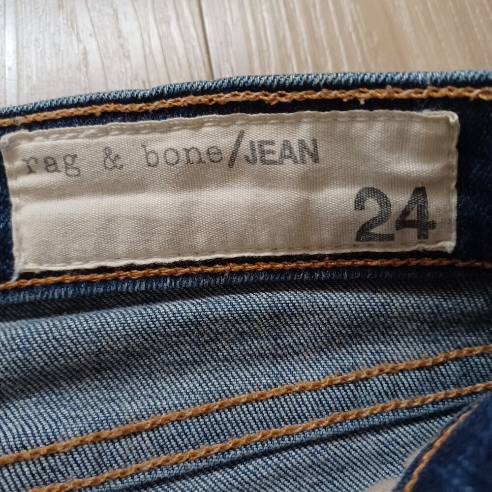 Rag & Bone The Skinny Jeans Pacifico Low Rise Destroyed 24 - Picture 5 of 8